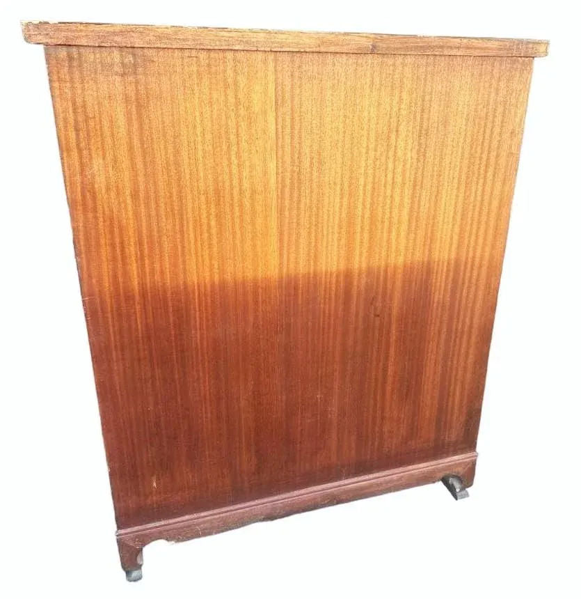 Korean Elmwood and Brass Campaign Style Secretary Desk - Vintage Late 20th Century - Image 10