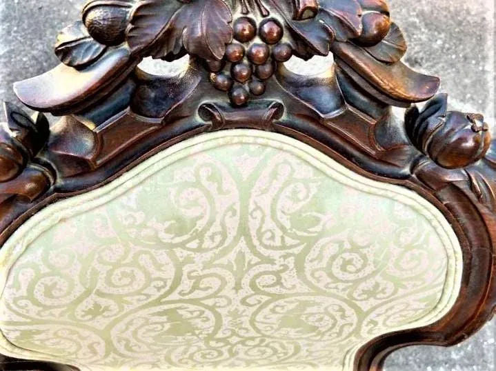 Antique Austro-Hungarian Heavily Carved Walnut Side Chairs - a Pair - 19th Century - Image 10