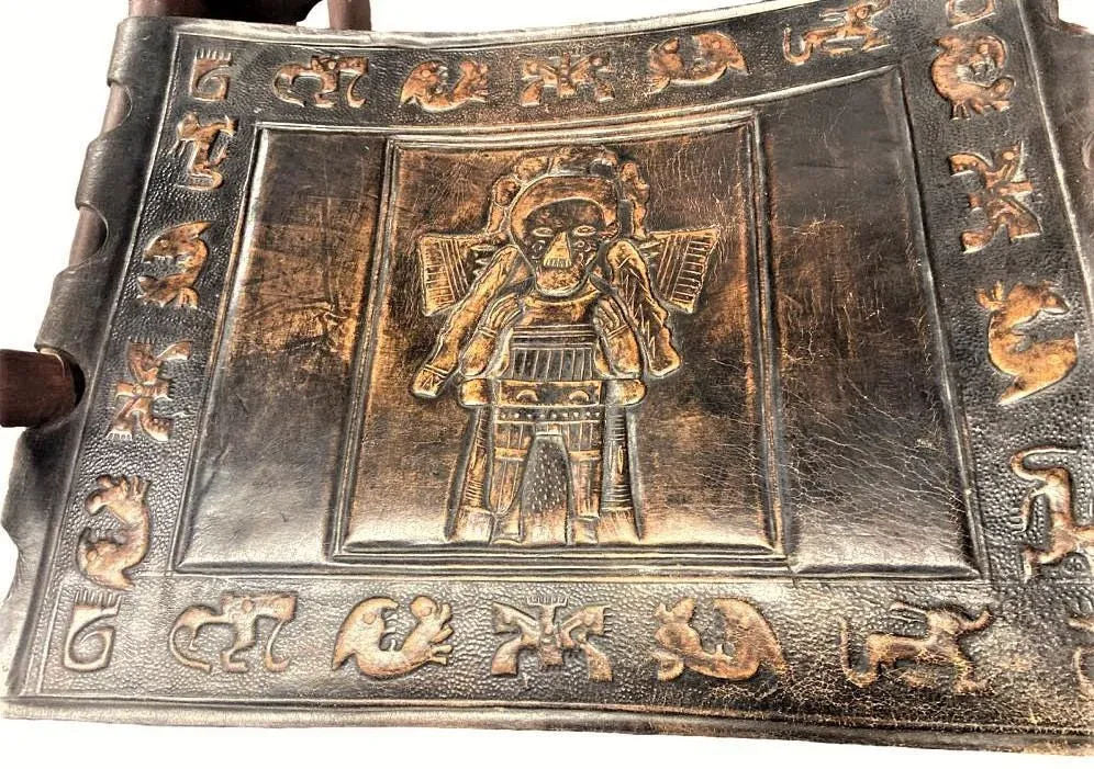 Angel Pazmino Tooled Leather Rocking Chair Handmade in Ecuador - Vintage Mid 20th Century - Image 10