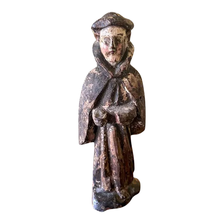 18th Century Antique Spanish Colonial Santo Image of Saint Dominic From Mexico - Image 11