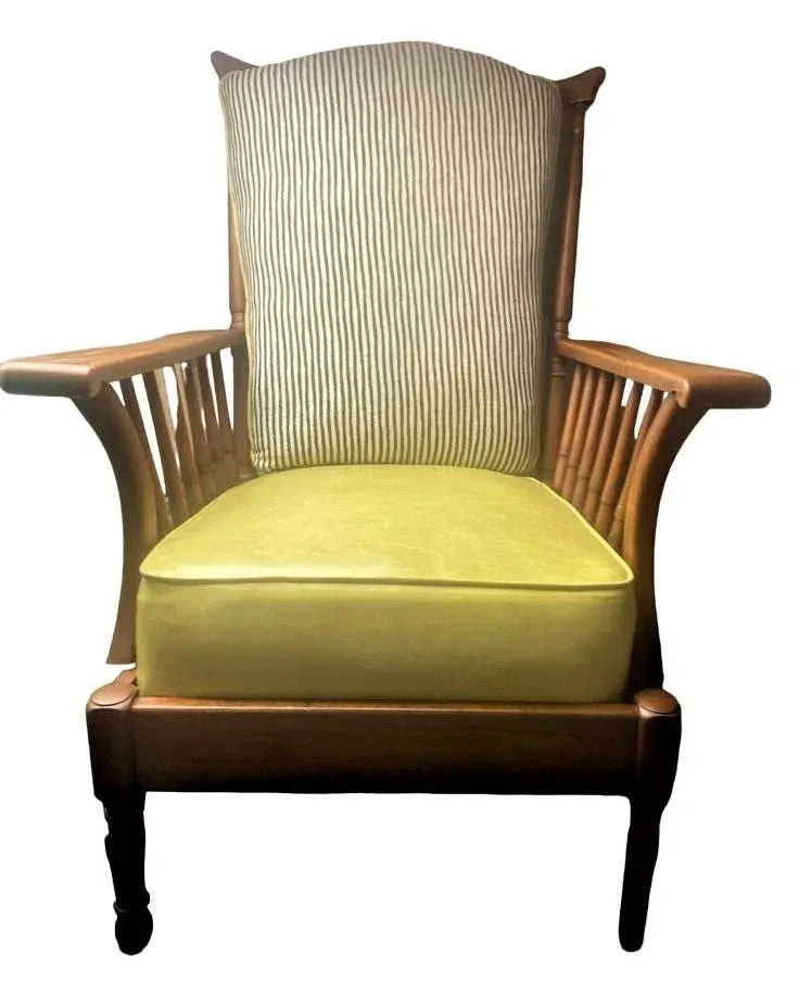 Stickley Brothers Signed Antique Maple Windsor Chair With Seat and Back Cushions - Grand Rapids - 1920s - Image 11