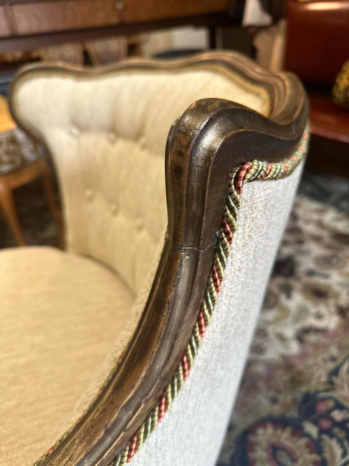Pair of 19th Century Antique Louis XV Side Chairs With New Upholstery and Refinished With Giltwood Highlights - Image 11