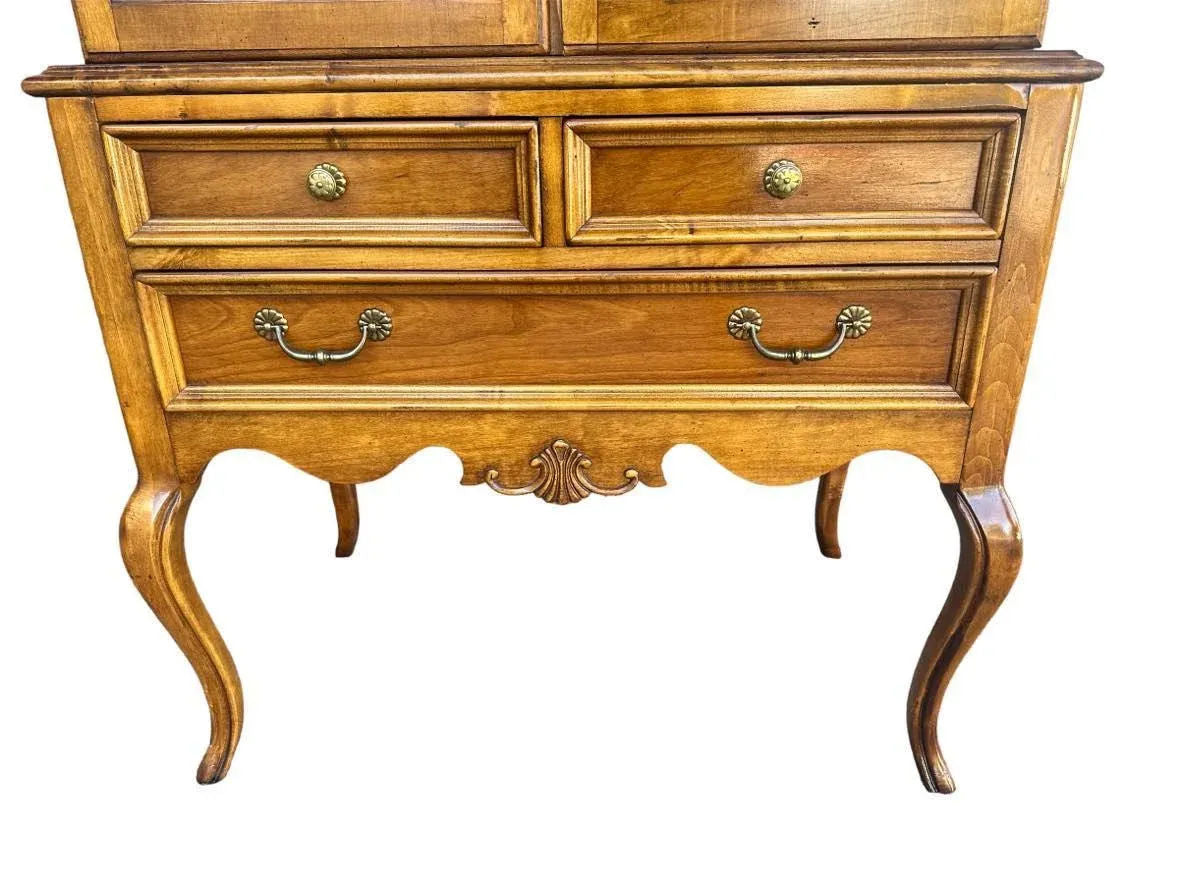 Solid Cherry Armoire With Dome Top and Cabriole Legs by Lexington - Vintage Circa 1980s - Image 11