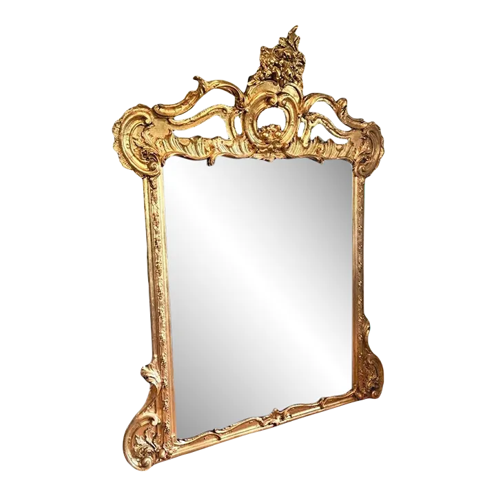Monumental French Rococo Gilded Age Giltwood 7' Tall Wall Mirror - Late 19th Century - Image 11