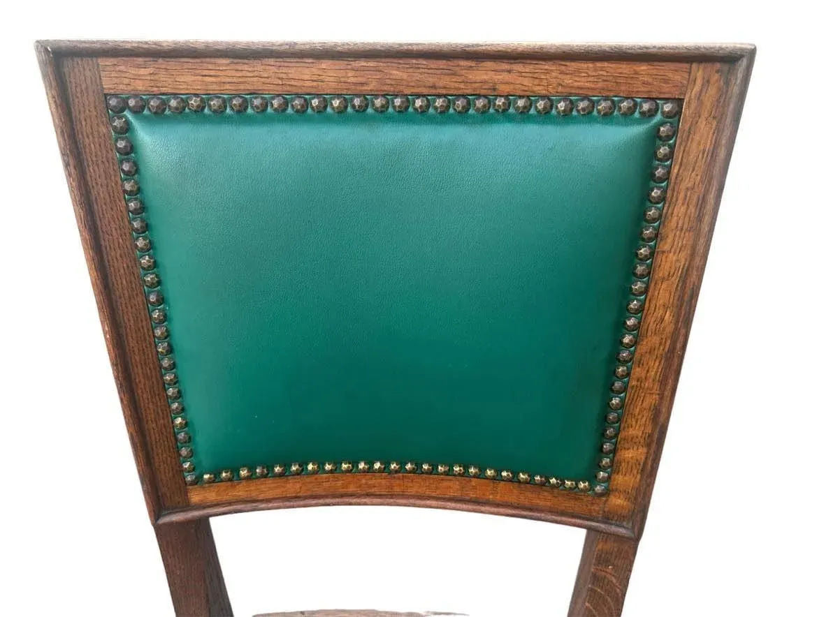 Antique Oak Hacienda Style Chairs - Set of 4 - Image 11