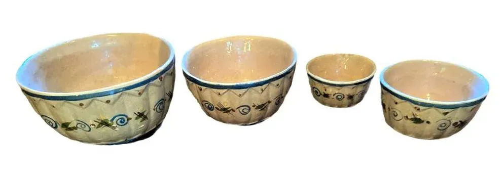 1950s Vintage Mexican Glazed Earthenware Serving Bowls - 4 Pieces - Image 11