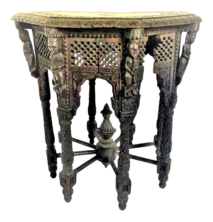 Late 19th Century Anglo-Egyptian or Anglo-Indian Tabouret Side Table in Liberty & Co. Style - Image 11