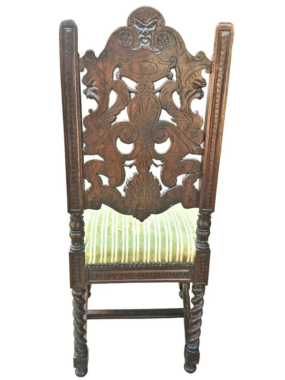 Monumental 10' X 5.5' Renaissance Revival French Walnut Banquet Table With 12 Chairs - Antique Circa Mid 19th Century - Image 11