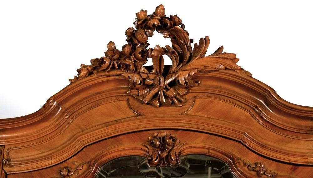 Monumental 19th Century French Fruitwood Louis XV Mirrored Armoire - 105" Tall X 60" Wide - Image 11