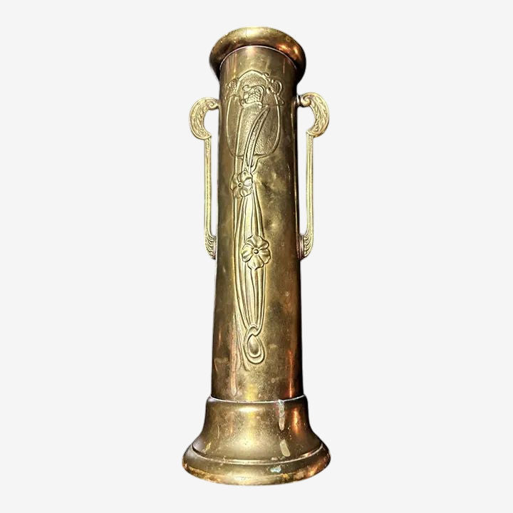 Antique English Arts & Crafts Brass Vase - Circa 1910 - Image 1