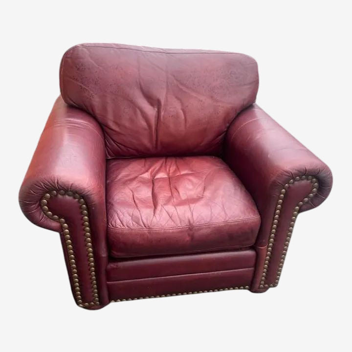 Early 21st Century Legacy Leather Wide Chair With Rolled Arms and Nail Head Trim - Image 1