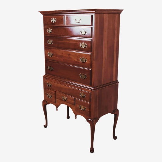 Ethan Allen Solid 'American Traditional' Cherry Highboy - Vintage Late 20th Century - Image 1