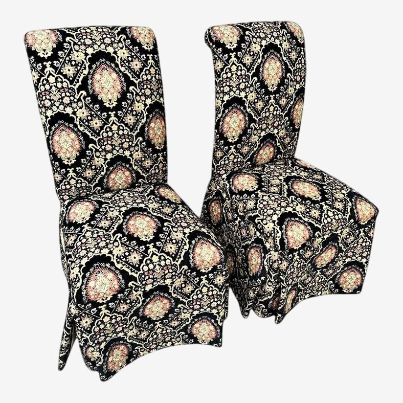 Pair of Spanish and Moorish Style Tapestry Upholstered Accent Chairs - Image 1
