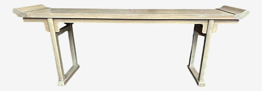 Late 20th Century McGuire San Francisco Monumental 93" Cerused Wood Ming Style Altar Table - Image 1
