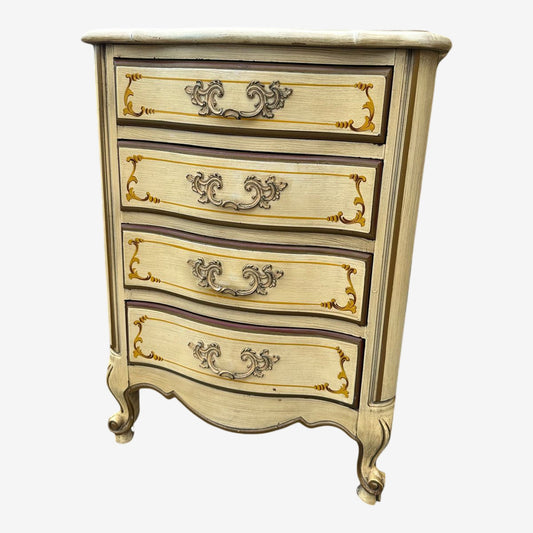 National of Mount Airy Louis XV Painted Cherry Wood Nightstand - Vintage Mid 20th Century - Image 1