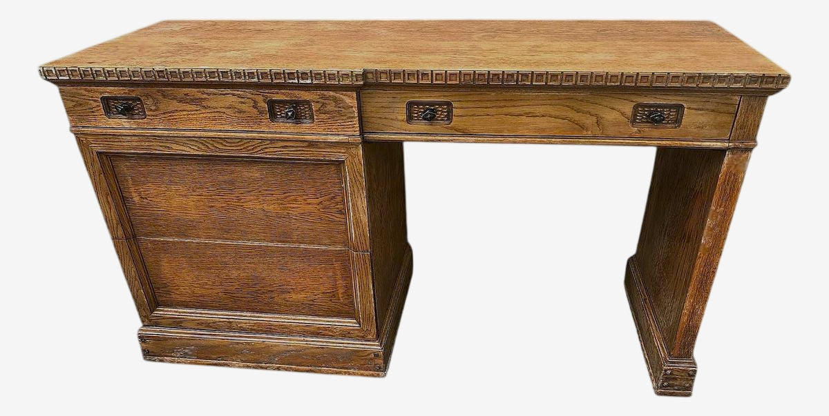 Vintage Romweber Viking Oak Desk - Circa 1960s - Image 1