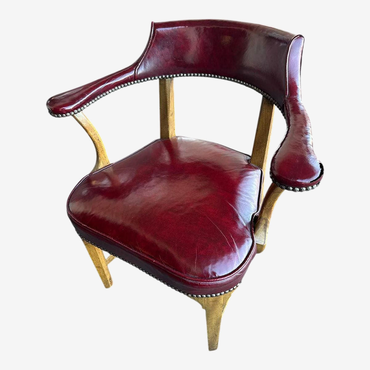 Vintage Leather Club Chair or Desk Chair by Century Furniture of Hickory - Image 1