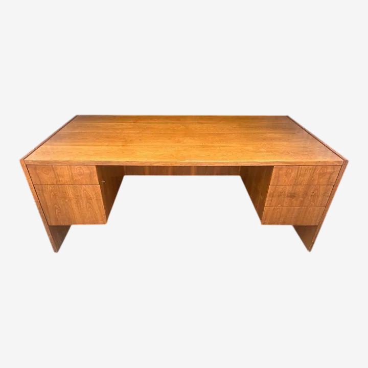 Edward Axel Roffman Walnut Executive Partners Desk - Vintage 1960s - Image 1