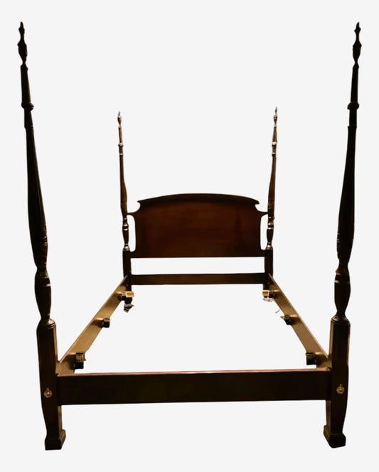 Drexel Heritage Four Poster Queen Size 'Carleton' Cherry Wood Rice Bed - Vintage Late 20th Century - Made in North Carolina - Image 1