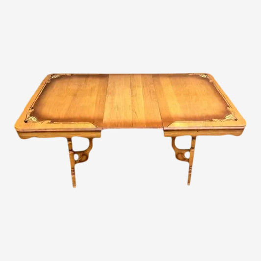 Vintage Rancho Monterey Style Solid Oak Dining Table - Circa 1930s - Image 1