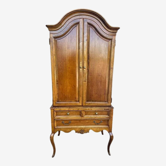 Solid Cherry Armoire With Dome Top and Cabriole Legs by Lexington - Vintage Circa 1980s - Image 1