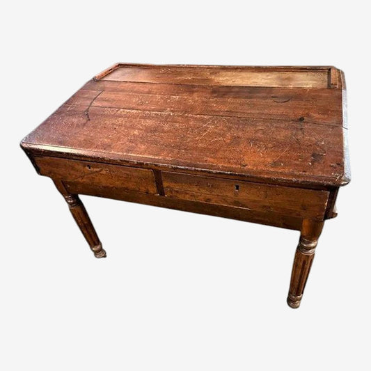 19th Century Antique Walnut Slant Top 48" W X 46" D X 37" H Merchant or Drafting Desk for Use Standing - Image 1