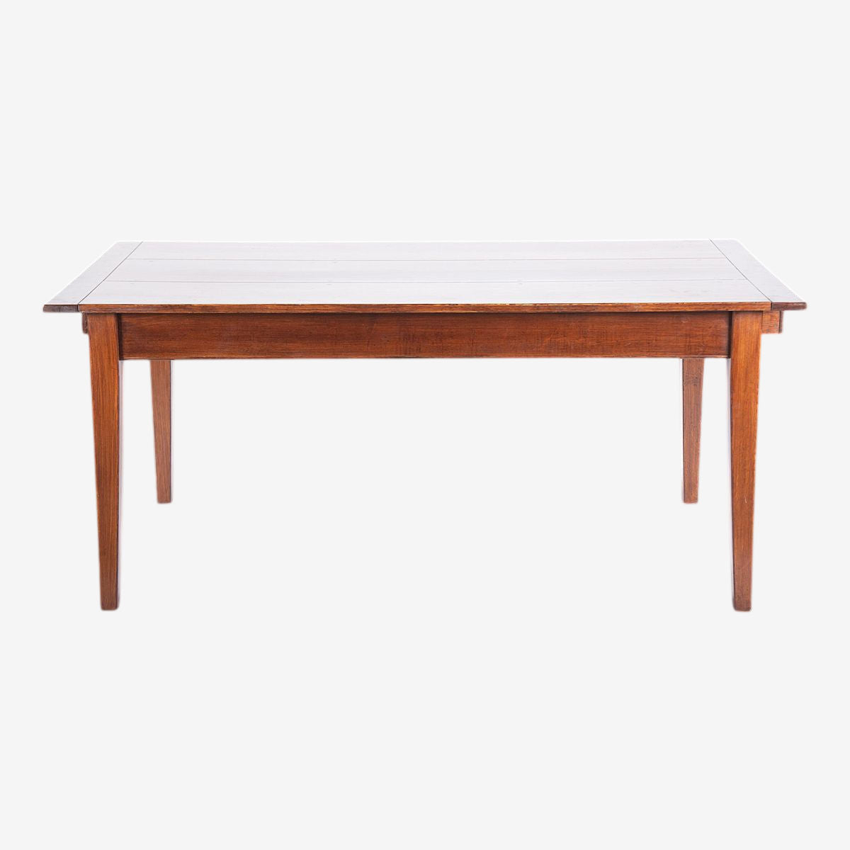 Solid Elm Wood Dining Table Extending to 9' -- Vintage Late 20th Century - Image 1